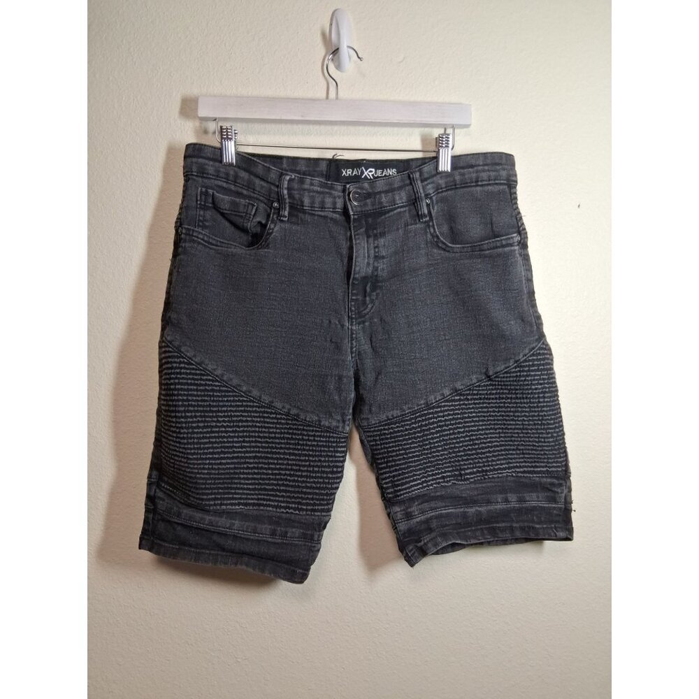 XRAY Denim Jean Shorts Skater Grunge Streetwear Hip Hop Black Men's Size 34
